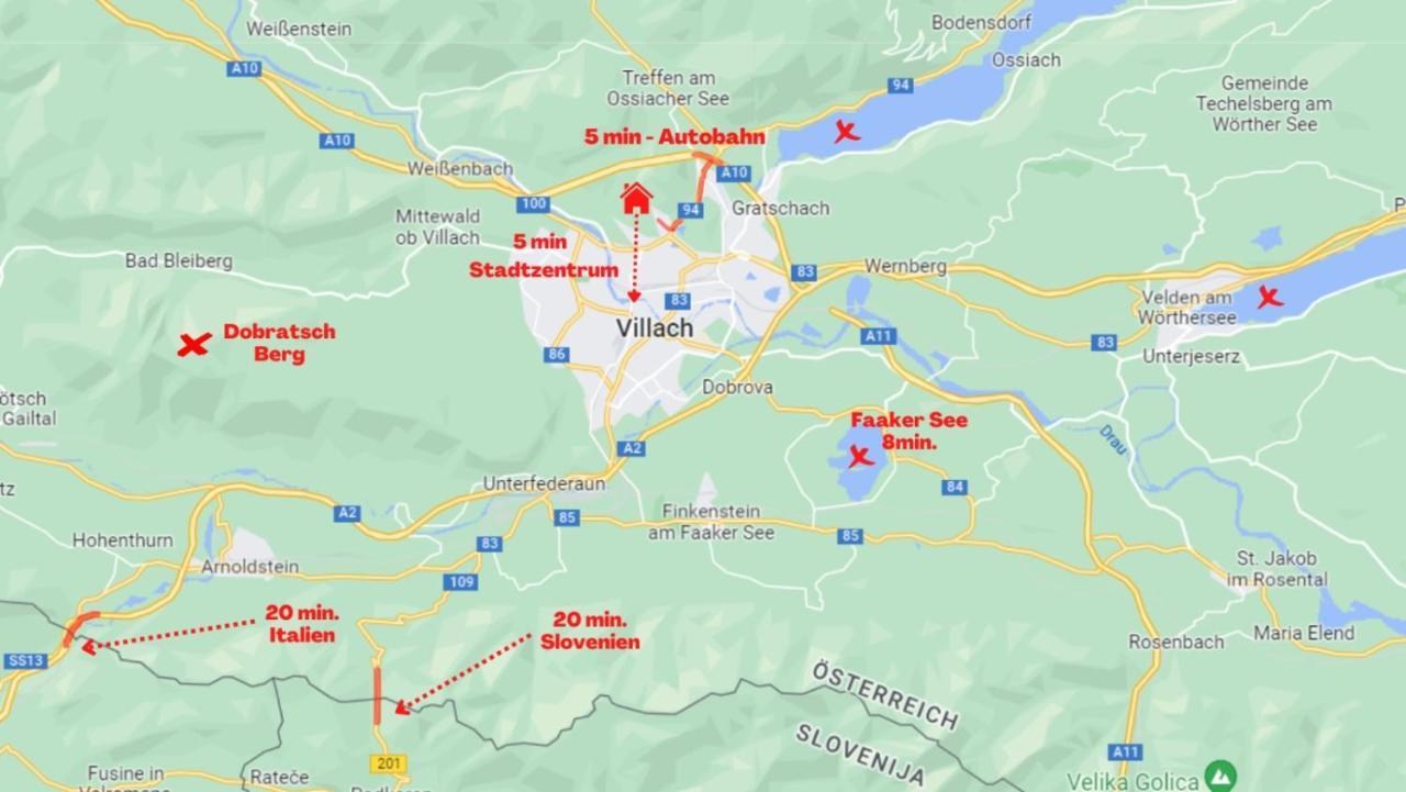 Panoramablick Exklusiv Appartement Villach Buitenkant foto